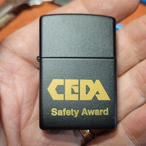 Zippo Lighter CEDA Safety Award Black Matte